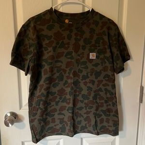 Women’s carhartt camo pocket tshirt